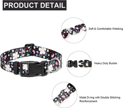 Mercano Adjustable Dog Collar - Special Design Patterns, Soft Nylon Comfortable Sturdy Pet Collar