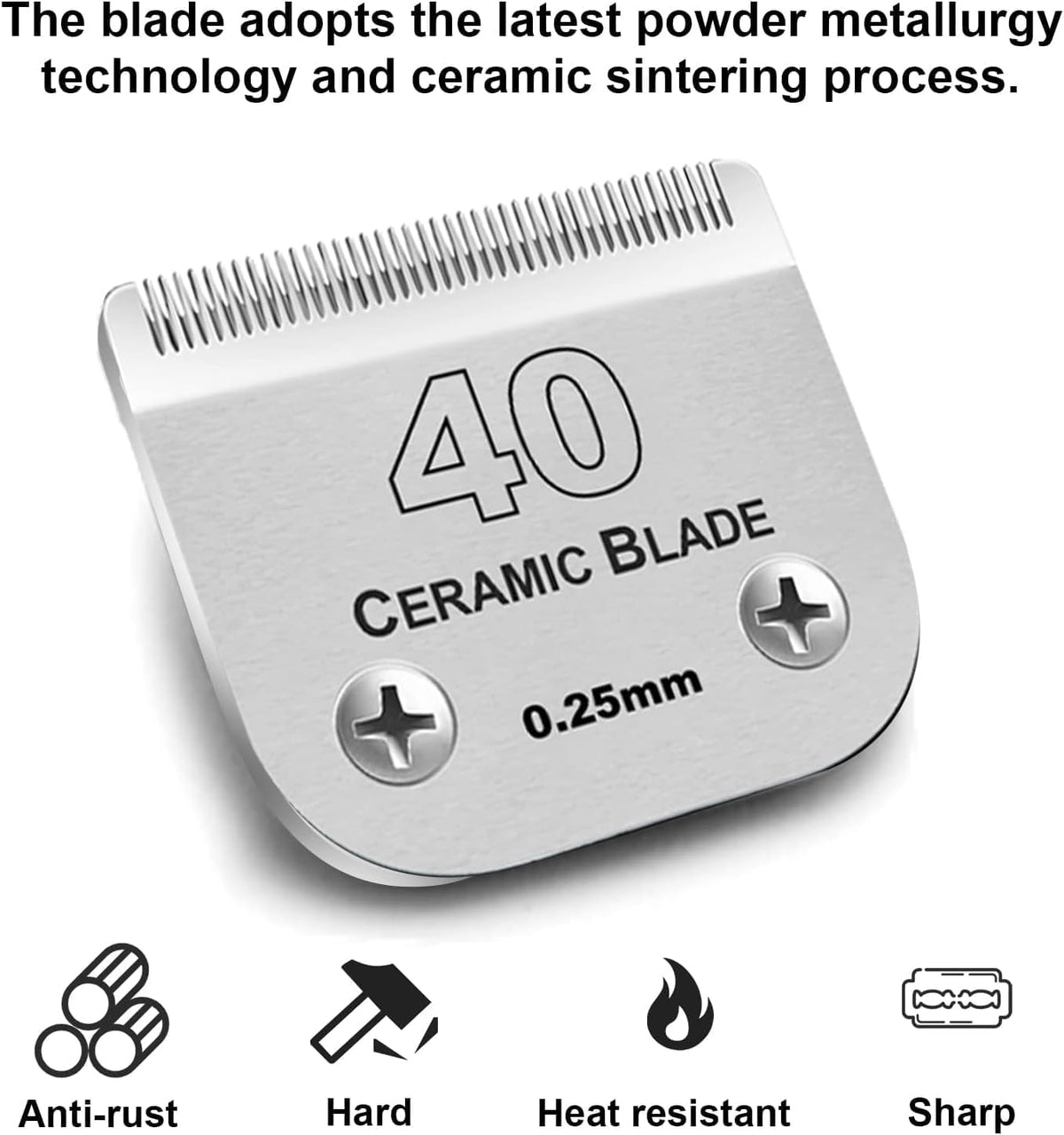 3PCS 40 Blades Dog Grooming Replacement Blades Compatible with Andis Dog Clipper,Ceramic Blade &