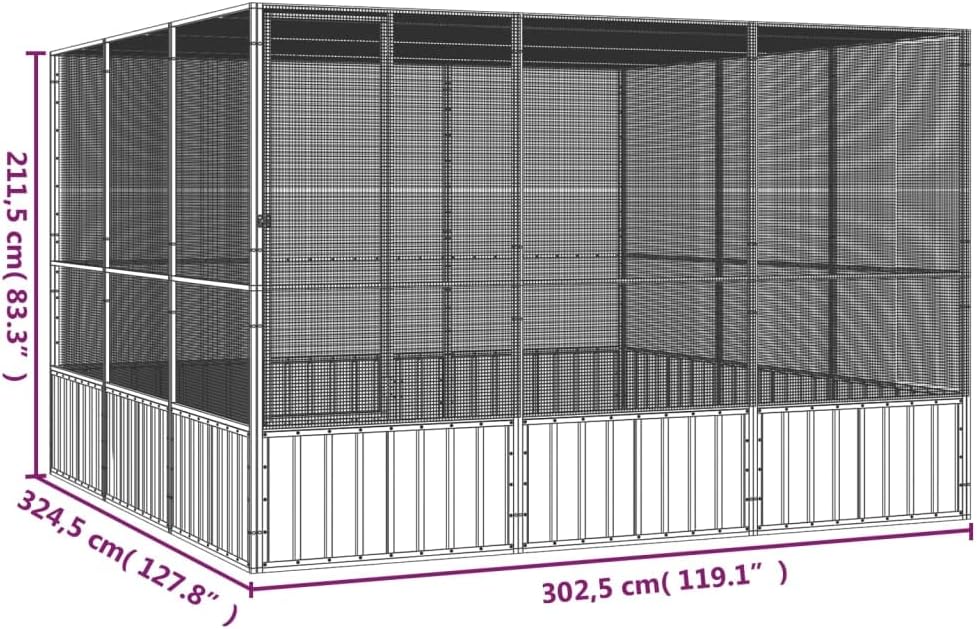 Steel Bird Cage, Large Flight King Bird Cage for Cockatiels African Grey Quaker Amazon Sun