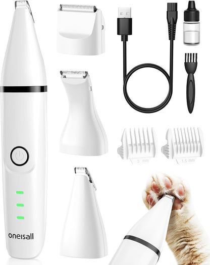 oneisall Cat Grooming Kit, 3 in 1 Quiet Cat Clippers for Thick Matted Paw Hair Trimmer, Heavy Coat