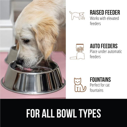 GORILLA GRIP 100% Waterproof Raised Edge BPA Free Silicone Pet Feeding Mat, Dog Cat Food Mats