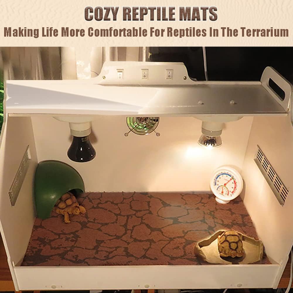 Tfwadmx Reptile Carpet Sand Mat for Bearded Dragon Terrarium Substrate Liner Brown Leopard Gecko