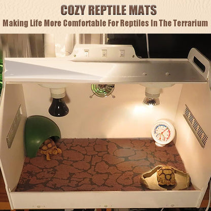 Tfwadmx Reptile Carpet Sand Mat for Bearded Dragon Terrarium Substrate Liner Brown Reversible