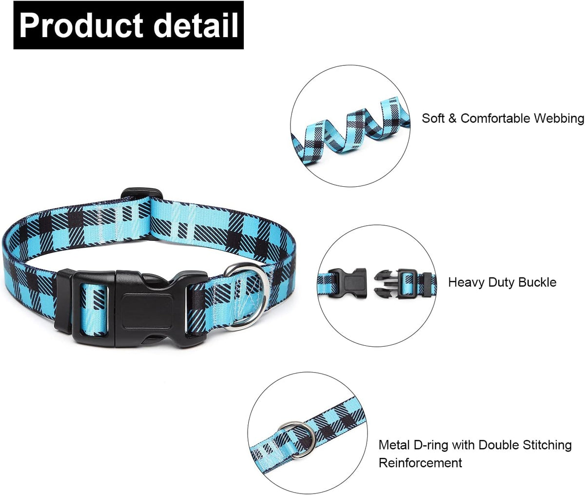 Mercano Adjustable Dog Collar - Special Design Patterns, Soft Nylon Comfortable Durable Pet Collar