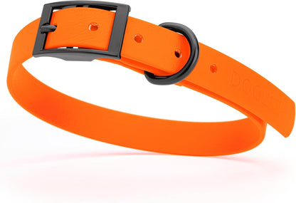 Dogline Biothane Waterproof Dog Collar Strong Coated Nylon Webbing with Black Hardware Odor- Proof