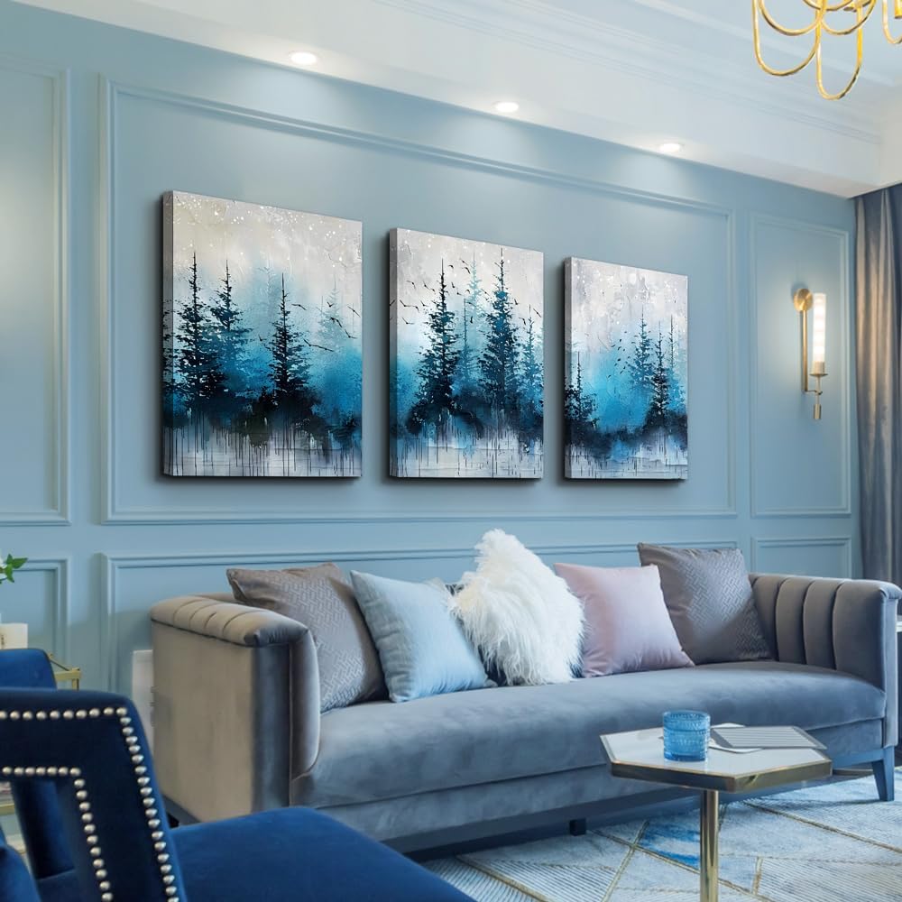TTHYUEWS Large Canvas Wall Decor for Living Room - Boho Art for Bedroom Forest Landscape Abstract