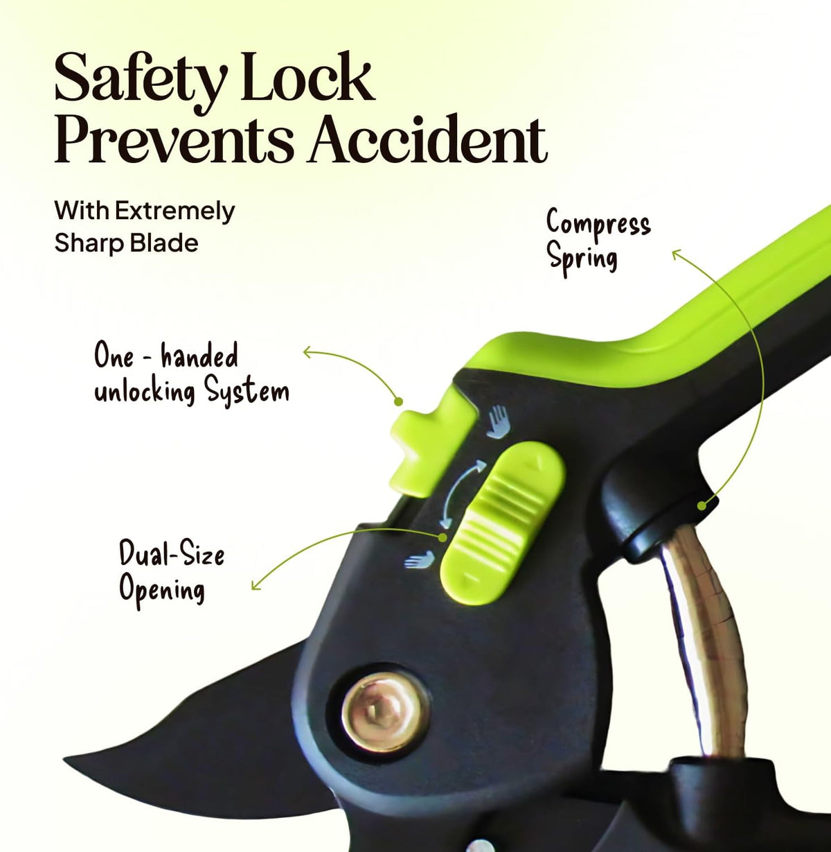 Ultra Sharp Pruning Shears Hedge Clipper – Cuts 3X Easier, Dual-Size Opening, Weak Hand Arthritis