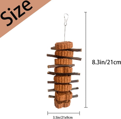 Bunny Carrot Cake Chew Toys,Rabbit Teeth Grinding Hanging Chinchillas Molar Toy Improve Dental