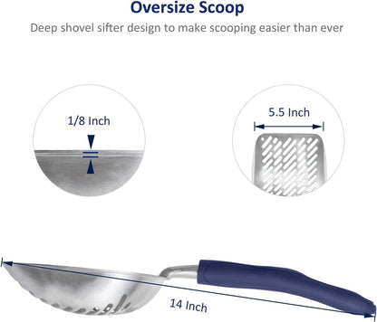 WePet Cat Litter Scoop, Aluminum Alloy Sifter, Kitty Metal Scooper, Deep Shovel with Diagonal