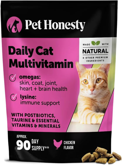 Cat Multivitamin Chews - Cat Treats for Health + Immune, Joint Support, Skin & Coat, and Digestion
