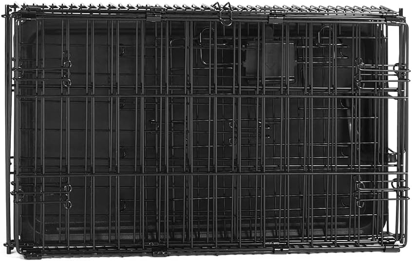 Amazon Basics Durable, Foldable Metal Wire Pet Crate with Tray, Portable and Sturdy for Travel