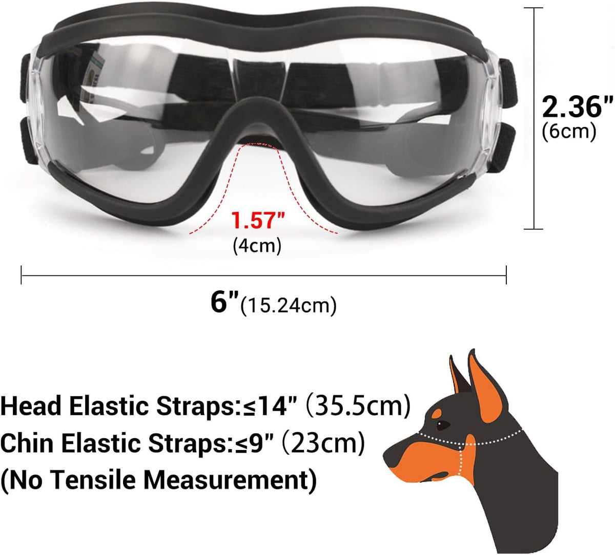 Dog Goggles Anti-UV Windproof Dog Sunglasses Eye Protection for Medium Large Dogs with Adjustable