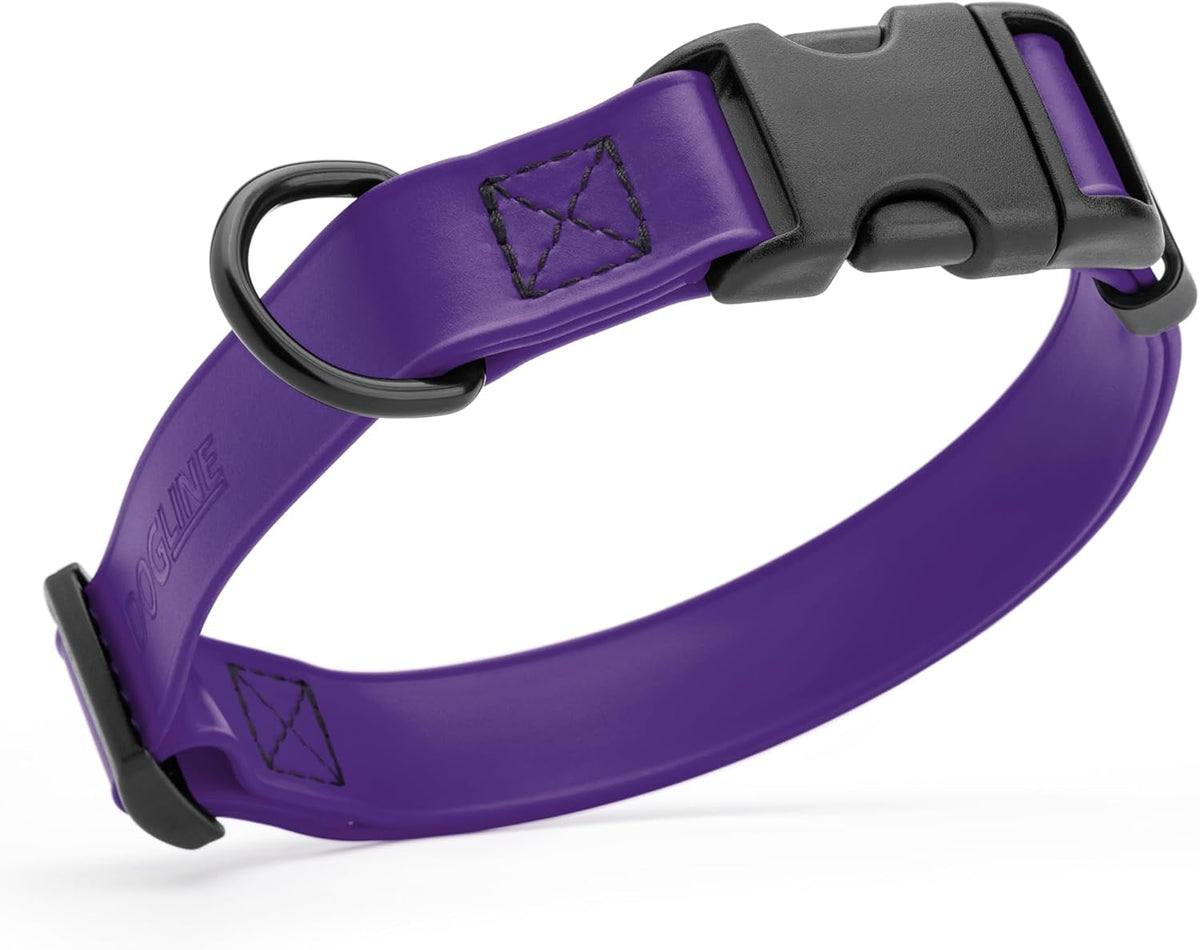 Dogline Biothane Waterproof Dog Collar with Quick Release Buckle Strong Coated Nylon Webbing with