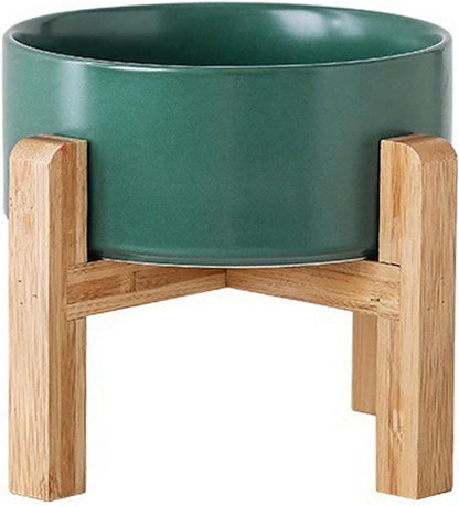 Petygooing Green Elevated/Raised Ceramic Dog Bowl for Medium and Large Breeds, Dog Food Water Dish