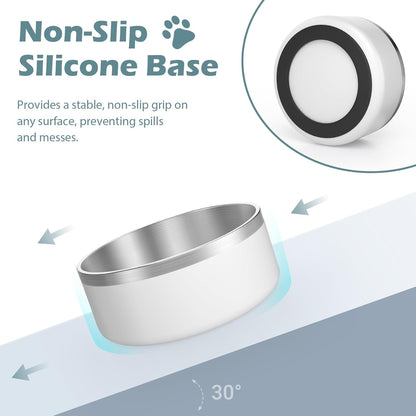LIANLAI Dog Bowls Large Sized Dishes, Rust-Resistant Stainless Steel Dog Bowls, No Spill Pet Water