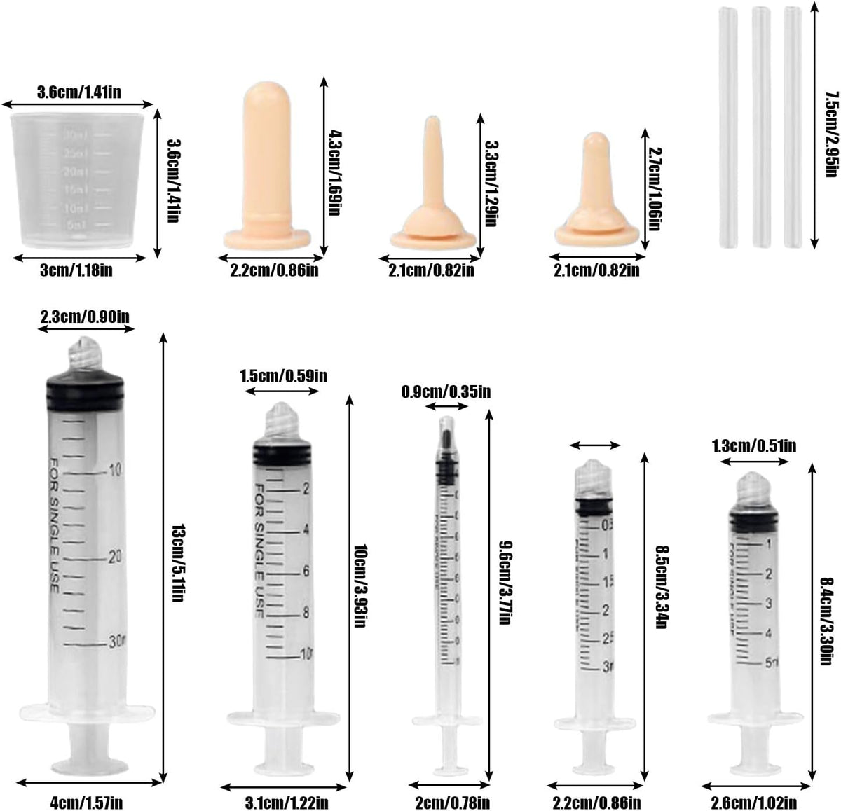 Suxgumoe Pet Feeding Bottle Set, Feeding Silicone Nipple with Bottle and Syringes, Reusable Pet