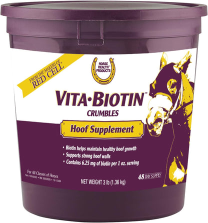 Horse Health Vita Biotin Crumbles horse hoof Supplement, Helps maintain healthy, sound hooves and