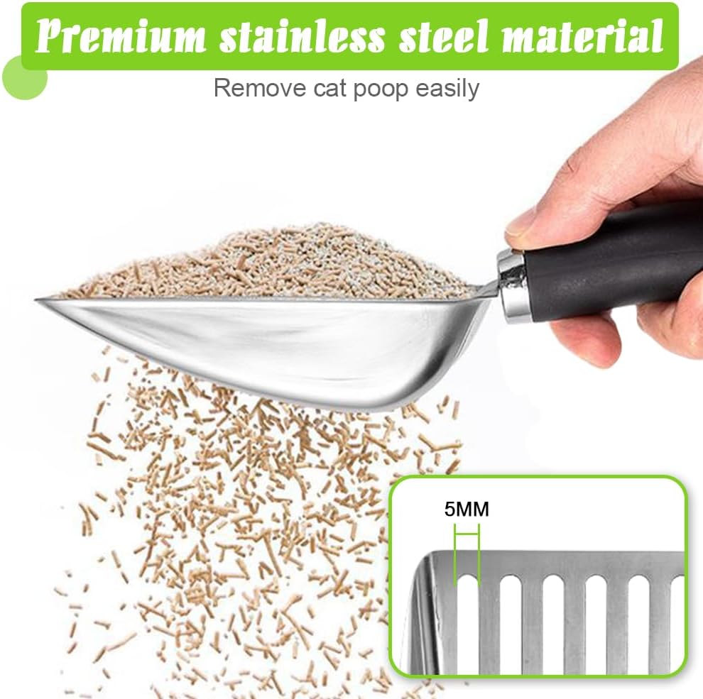 Cat Litter Scoop - Stainless Steel Metal Cat Litter Scoop-Sturdy Mesh Scooper - Mesh Shovel-Easy to