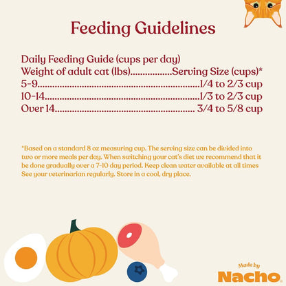 Made by Nacho Dry Cat Kibble 4lb Bag, High Protein and Grain-Friendly Premium Cat Food, Cage-Free