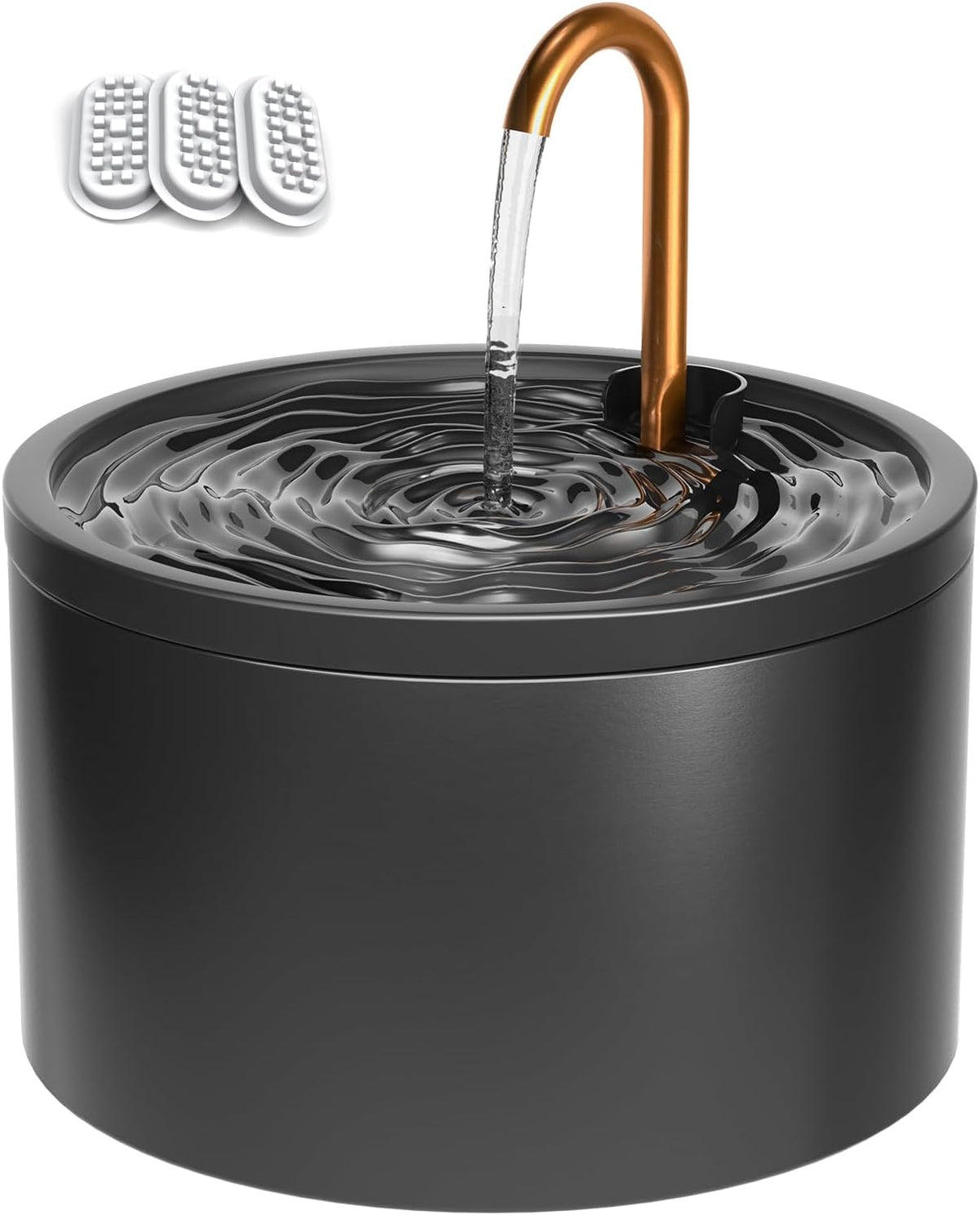 DOOOB Ceramic Cat Water Fountain, 2.1L/71oz Ceramic Cat Fountain, Automatic Ceramic Water Fountain