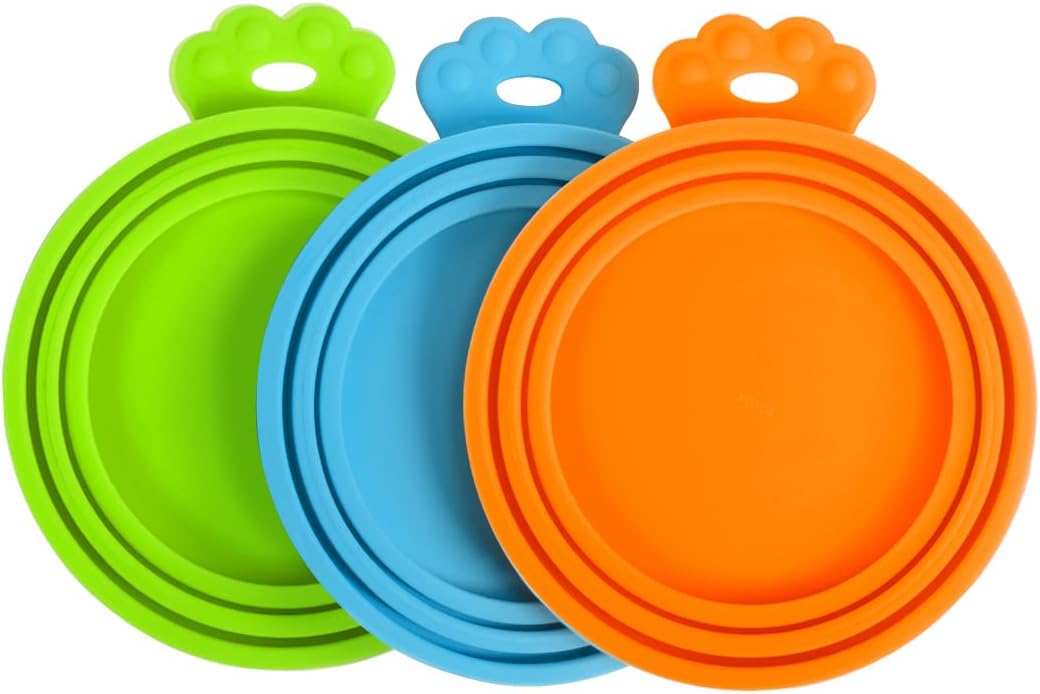 PetBonus 3 Pack Silicone Pet Can Cover Lids, Universal Size for Dog Cat Food, 1 fit 3 Standard Size