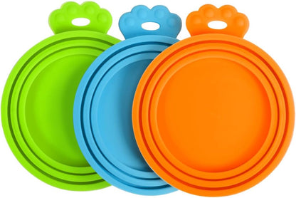 PetBonus 3 Pack Silicone Pet Can Cover Lids, Universal Size for Dog Cat Food, 1 fit 3 Standard Size