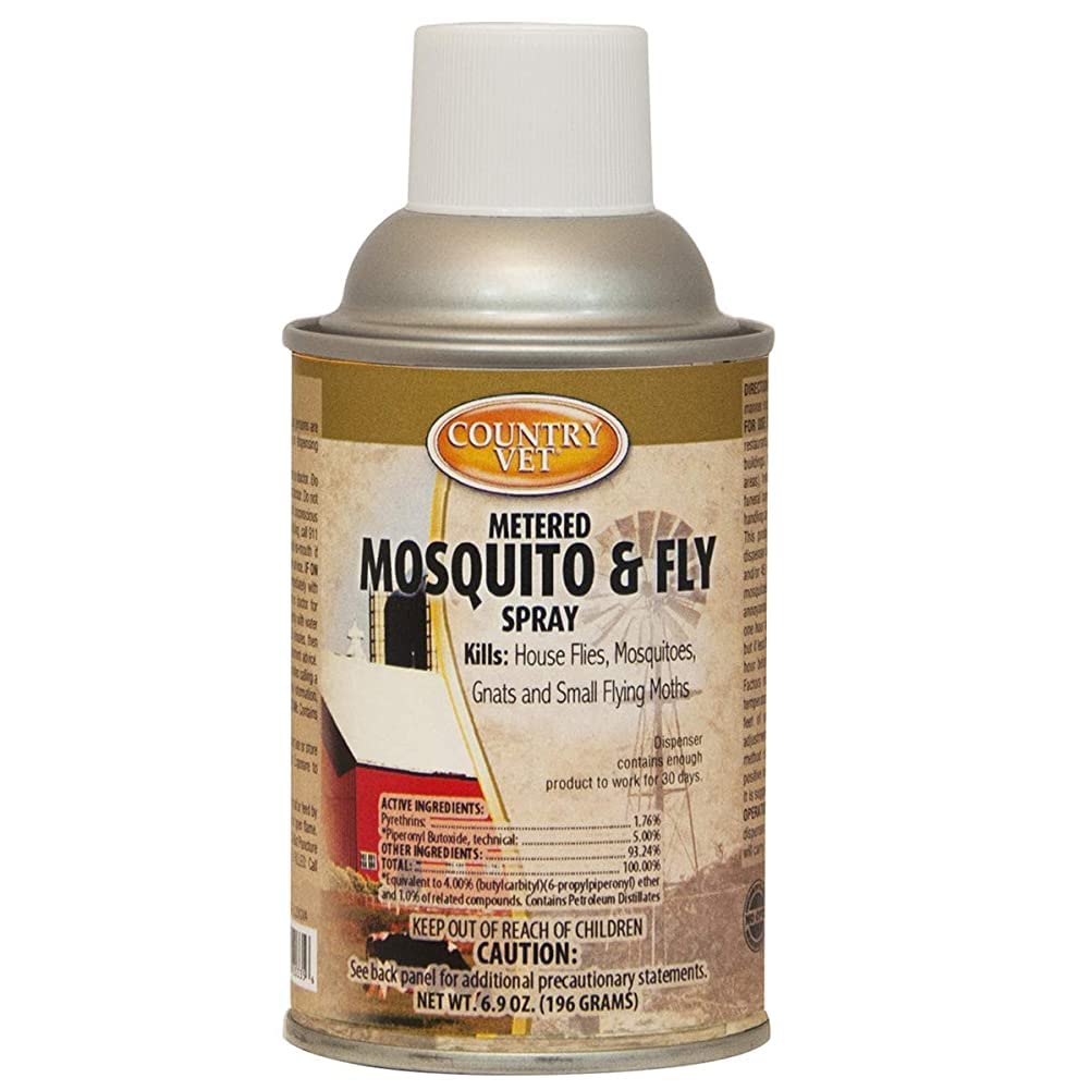 Country Vet Mosquito+Fly Metered Spray Refill (Case of 12) & Automatic Metered Dispenser (Case of