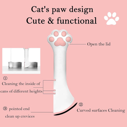 Pet Food Can Spoon & 3 Pcs Can Cover Lids | Cute Paw Shape Opener Spatula Cat Wet Food Spoon |
