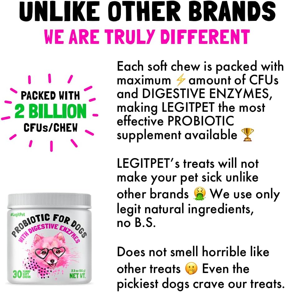 Probiotics for Dogs Natural Digestive Enzymes Prebiotics for Allergy Itch Relief Gut Flora
