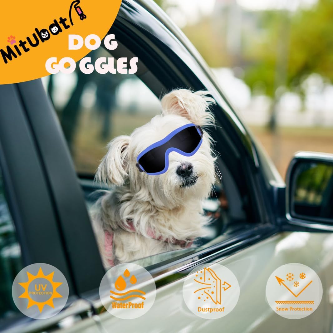 Dog Goggles Small Breed Dog Sunglasses with Adjustable for UV Protection Eyewear Doggy Doggie Puppy