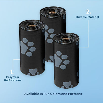 Best Pet Supplies Dog Poop Bags (360 Bags) for Waste Refuse Cleanup, Doggy Roll Replacements for