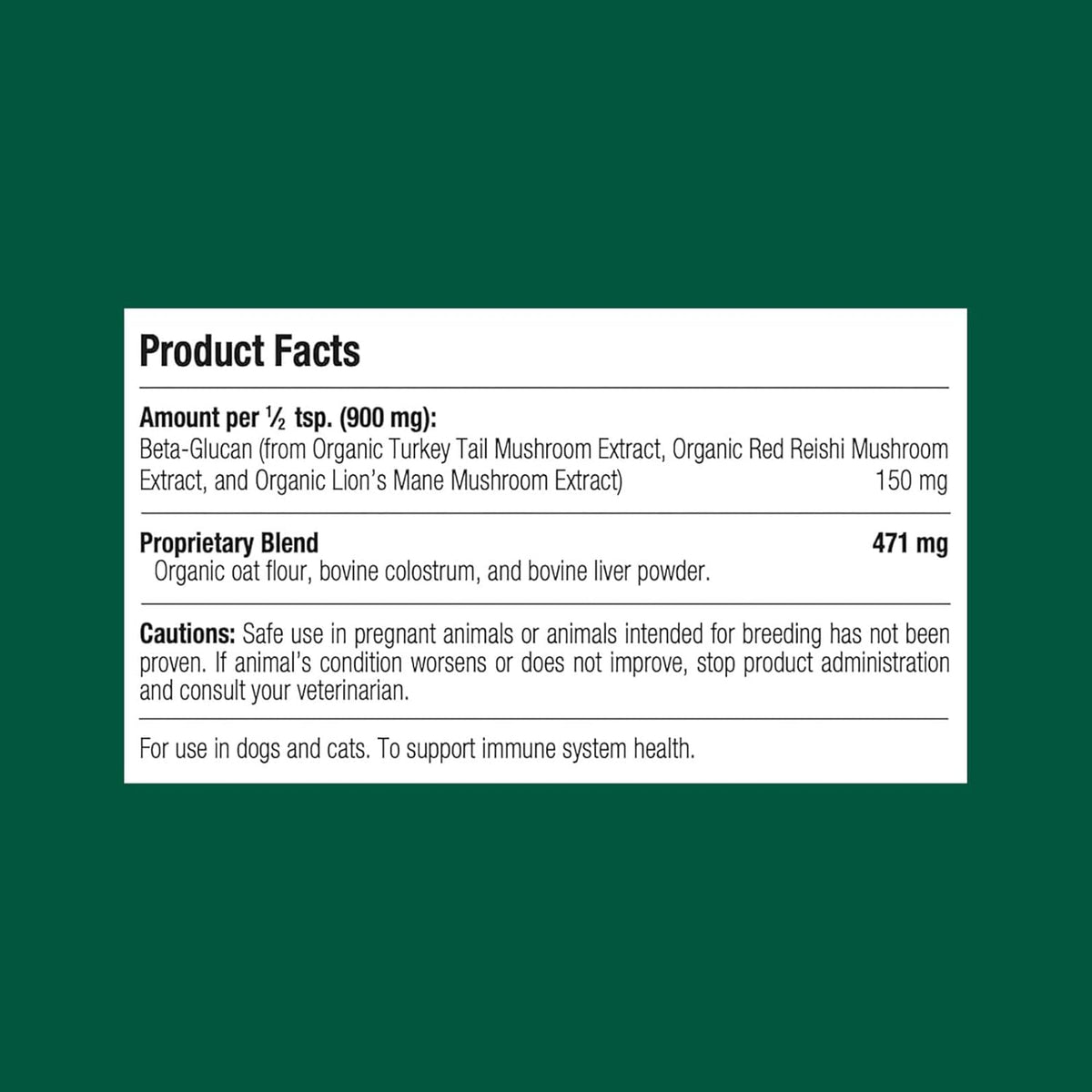 Standard Process Mushroom Complex for Dogs & Cats - Immune Support Supplement with Bovine Colostrum