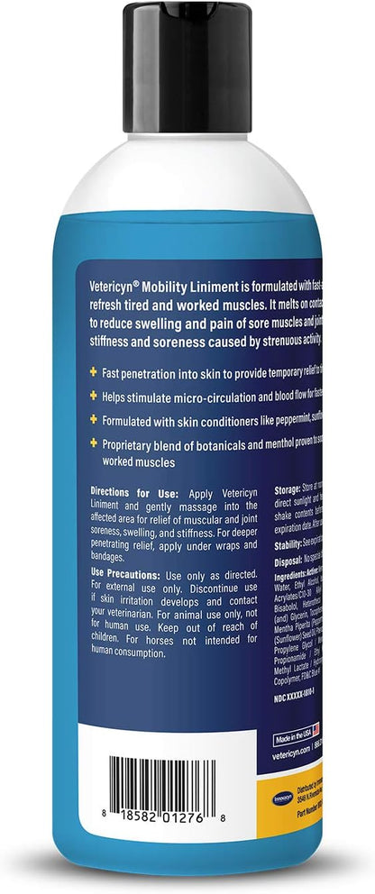 Vetericyn Mobility Equine Liniment for Fast-Acting Relief of Muscles and Joints – Menthol-Based