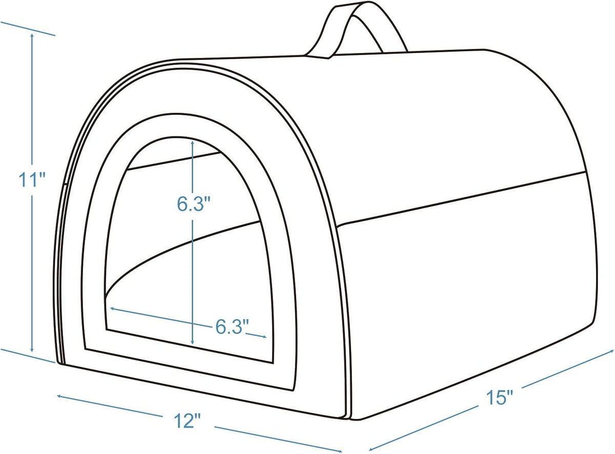Jiupety Cozy Small Pet Dog House, 2 in 1 Puppy House, S Size for Cat and Puppy, Warm Cave Sleeping