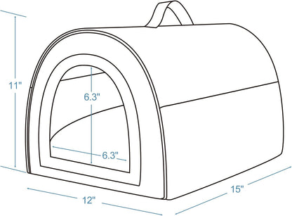 Jiupety Cozy Small Pet Dog House, 2 in 1 Puppy House, S Size for Cat and Puppy, Warm Cave Sleeping