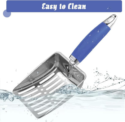 Cat Litter Scoop -Stainless Steel Metal Cat Litter Scoop-Sturdy Mesh Scooper - Mesh Shovel-Easy to