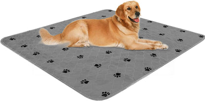 Washable Pee Pads for Dogs + Free Puppy Grooming Gloves/Quilted, Fast Absorbing Machine Washable