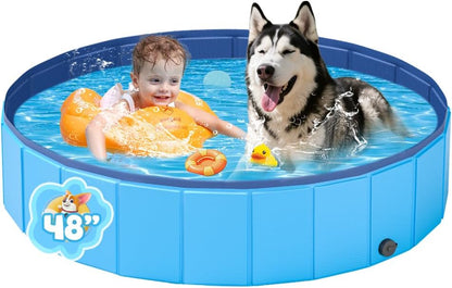 YSJILIDE Portable Dog Pool PVC Pet Swimming Pool Bathtub Collapsible, Hard Plastic for Pets to Swim