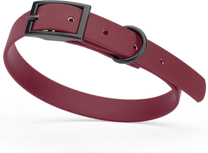 Dogline Biothane Waterproof Dog Collar Strong Coated Nylon Webbing with Black Hardware Odor- Proof
