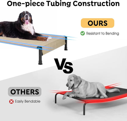 Veehoo Cooling Outdoor Dog Bed, Heavy Duty Elevated Pet Bed with Washable & Breathable Teslin Mesh
