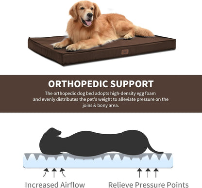 Outdoor Dog Bed for Small Dogs, Waterproof Dog Crate Bed for Small Dogs, Orthopedic Egg Crate Foam