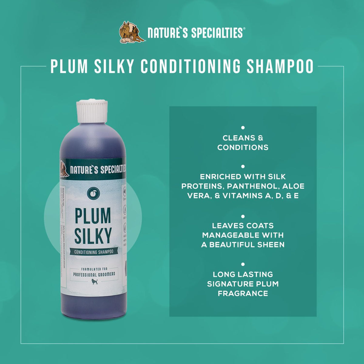 Nature's Specialties Plum Silky Ultra Concentrated Dog Shampoo Conditioner, Makes up to 3 Gallons