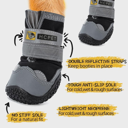 Hcpet Dog Shoes for Large Dogs, Waterproof Dog Booties for Small Medium Dogs, Anti-Slip Dog Boots &