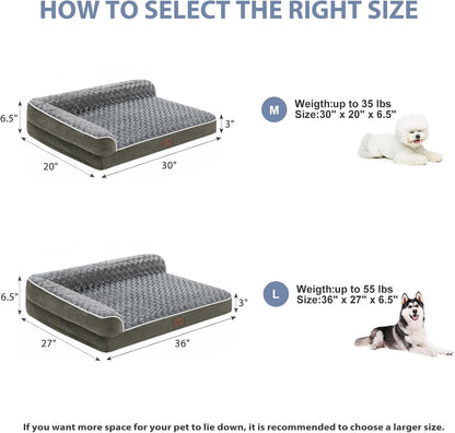BFPETHOME Orthopedic Dog Beds for Large Dogs-Waterproof Sofa Dog Bed with Removable Washable Cover