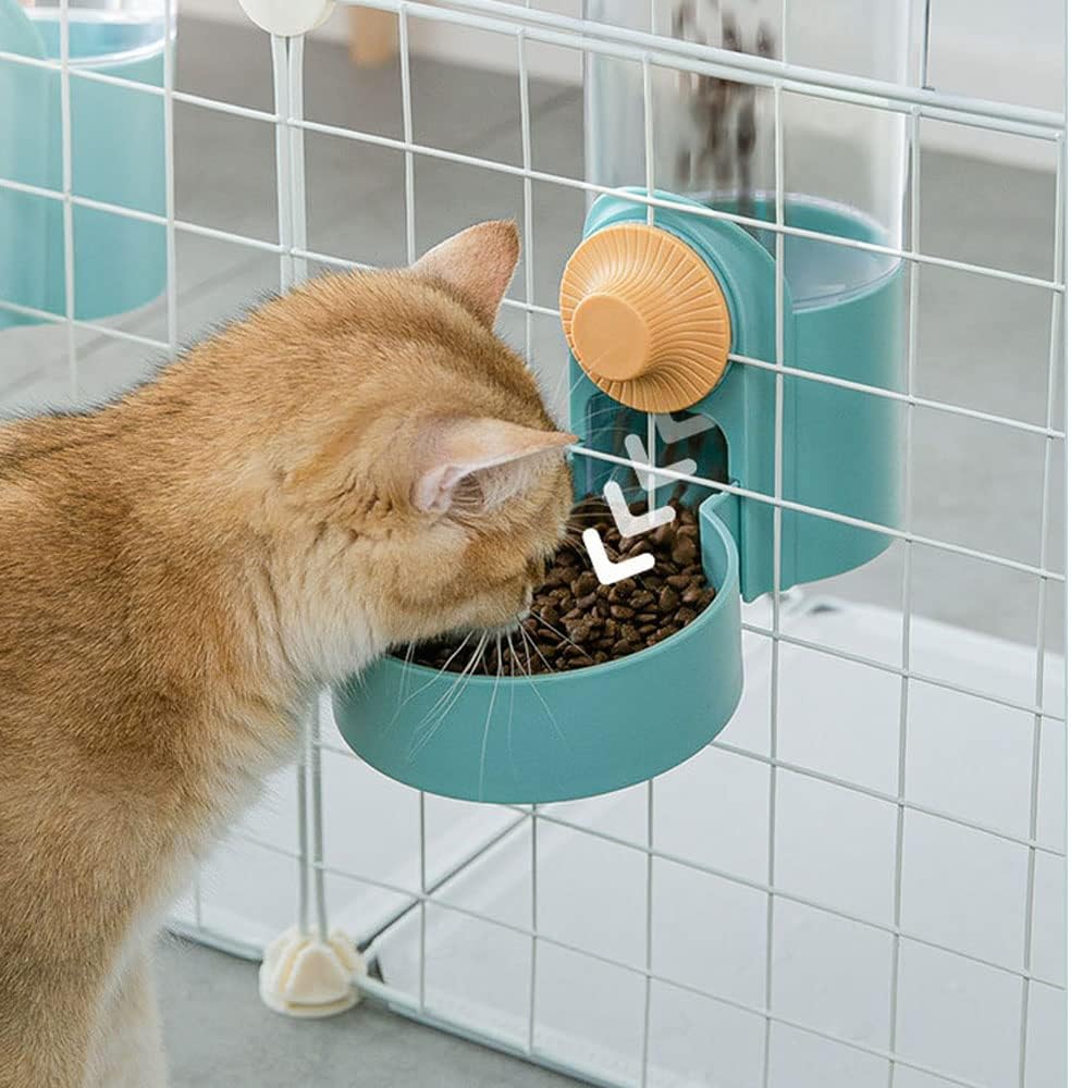 Pet Hanging Automatic Feeders Drinking Bowls 40oz, Auto Gravity Pet Feeding Water Set, Cage Pet