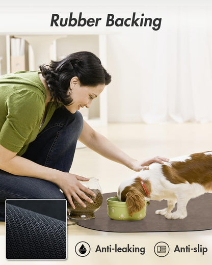 Absorbent Dog Water Mat for Food and Bowl - Quick Dry Pet Feeding Mat, No Stains, Accessories for