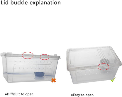 OMEM Portable Reptile Terrarium Habitat for Mini Pet Houses Breathable Holes Stackable Container