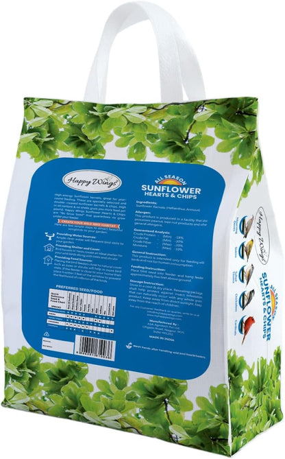 Sunflower Hearts & Chips Bird Food 15 lbs No Mess, No Waste Seed No Grow Formula Ideal for Wild