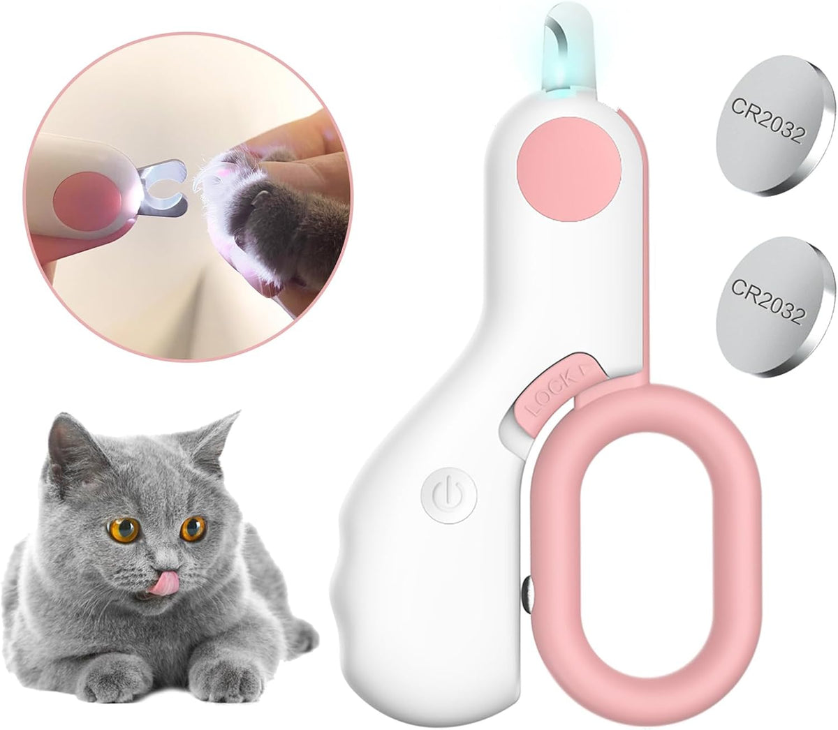 Pet Nail Clippers with LED Lights cat Nail Clippers for Indoor Cats Nail Trimmer Clippers for Small