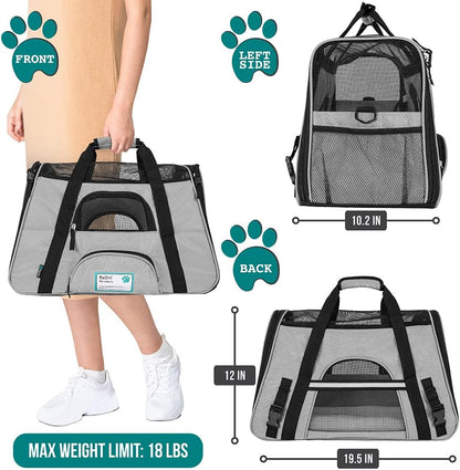 PetAmi Airline Approved Pet Carrier for Cat, Soft Sided Dog Carrier for Small Dogs, Cat Travel